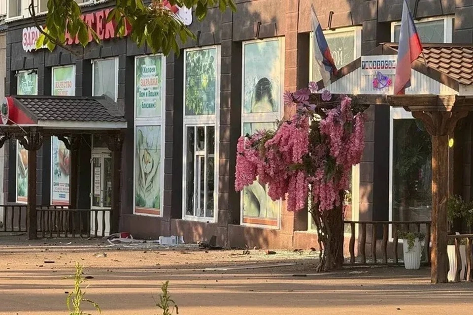 Беспилотник ВСУ атаковал центр Луганска вечером 23 мая. Фото: администрация главы ЛНР