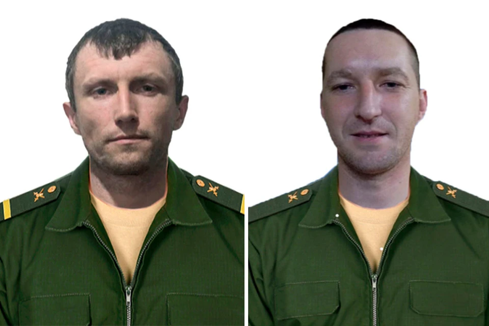 Ефрейтор Евгений Кравченко и рядовой Сергей Якимов