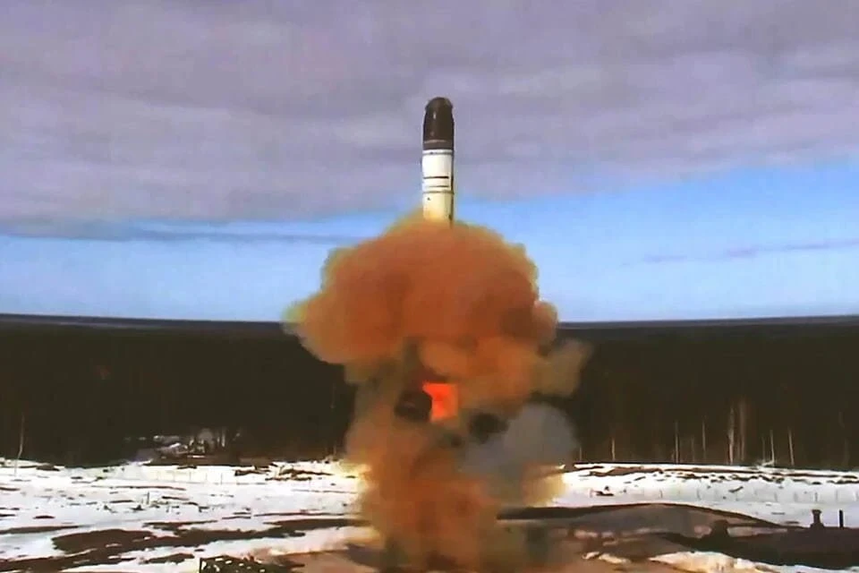 Видео пуска межконтинентальной ракеты с Плесецка показало Минобороны РФ Фото: Пресс-служба Минобороны РФ/ТАСС