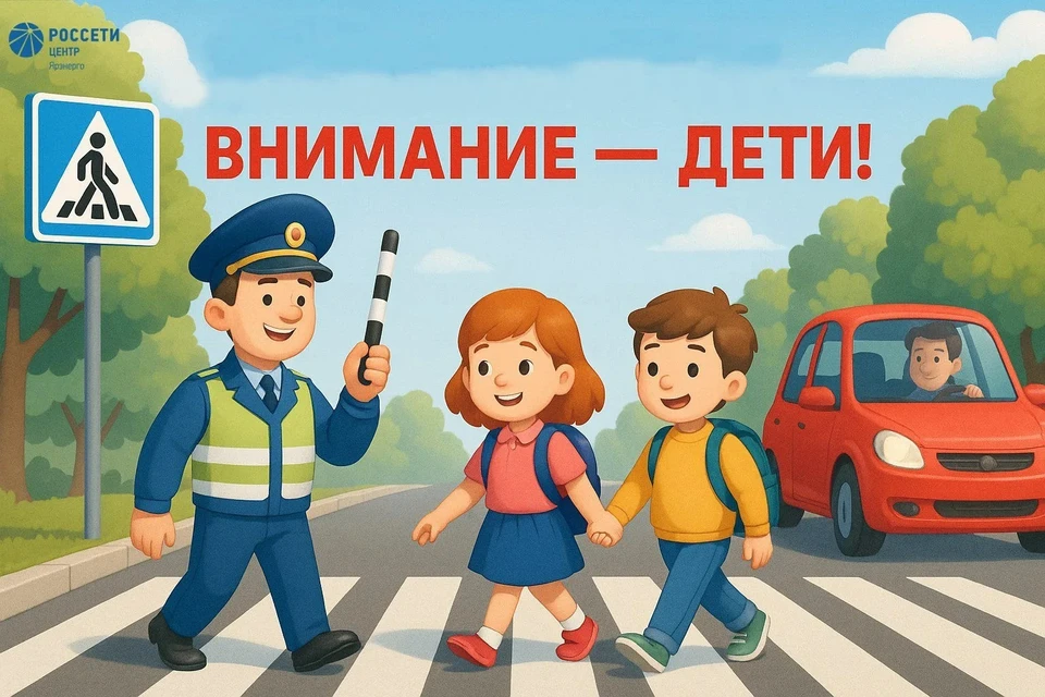 «Ярэнерго» проводит декадник по безопасности дорожного движения «Внимание – дети!». Изображение: ПАО «Россети Центр» – «Ярэнерго».