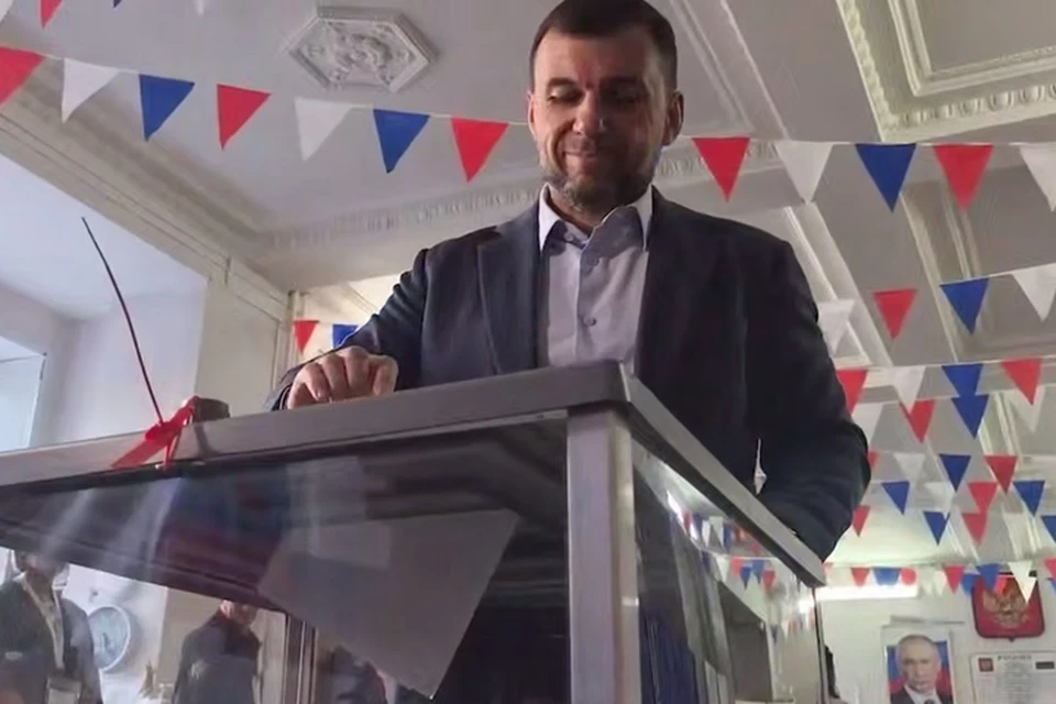 Глава ДНР Денис Пушилин проголосовал на выборах в Госдуму. Фото: Соцсети Главы ДНР