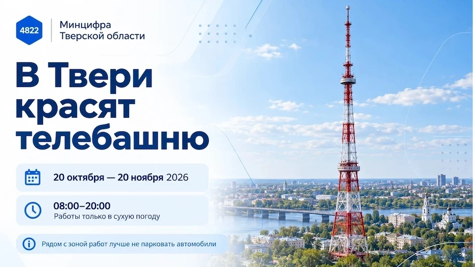 Горожан и водителей предупредили о возможном разлете капель краски ветром. Фото: Минцифры Тверской области.