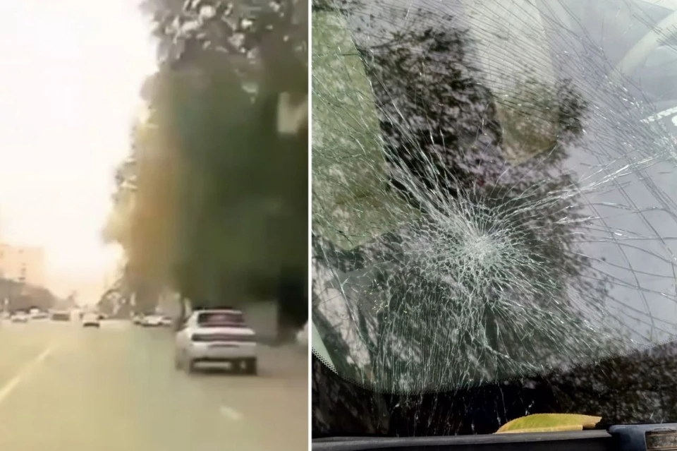 Водитель авто показал повреждения. Фото: кадр из видео/поделился водитель Nissan
