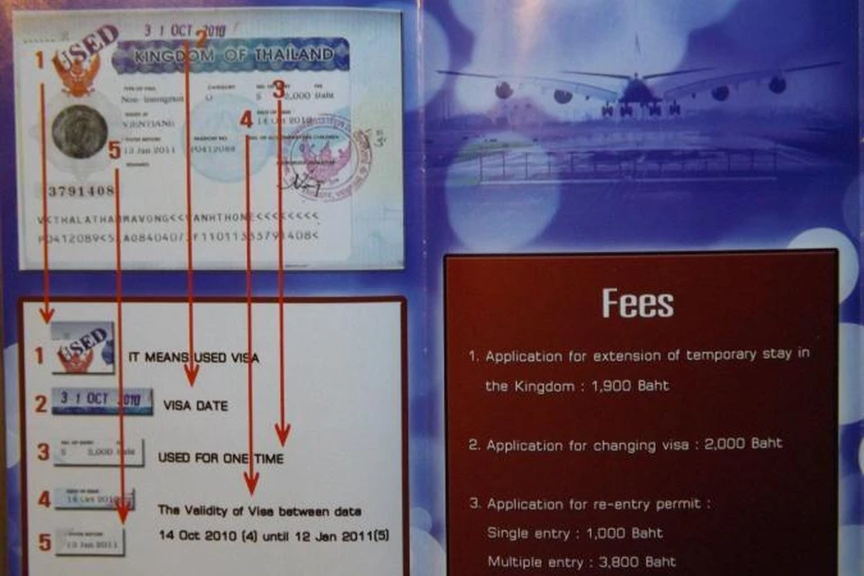 Информационный буклет иммиграционной службы Таиланда для иностранных туристов.