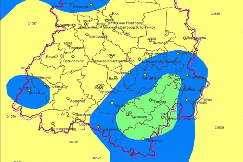 Карта осадков лукоянов нижегородской области