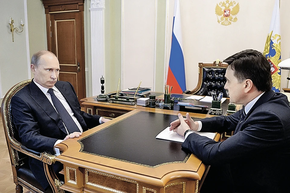 Губернатор Подмосковья Андрей Воробьев на встрече с Президентом России Владимиром Путиным.