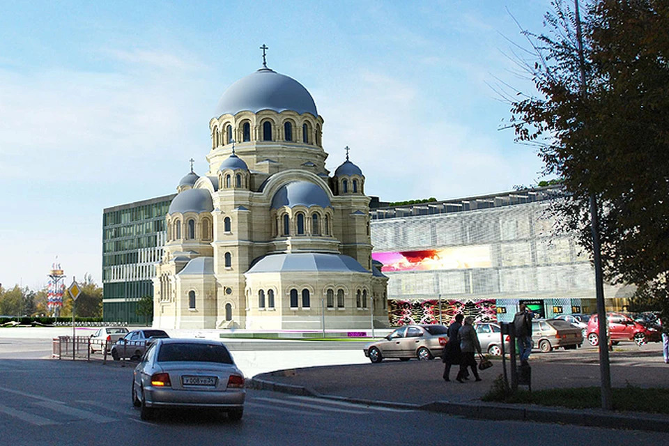 Помимо собора в сквере хотят построить две многоэтажки. Фото: sobor-aleksandra-nevskogo.ru