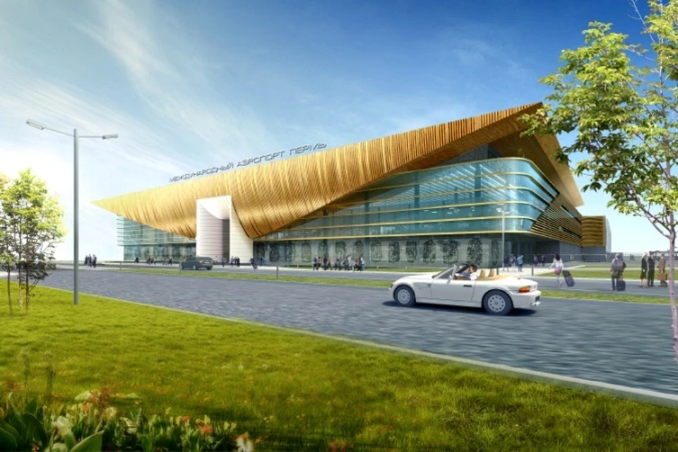 Так будет выглядеть фасад нового терминала аэропорта Пермь.