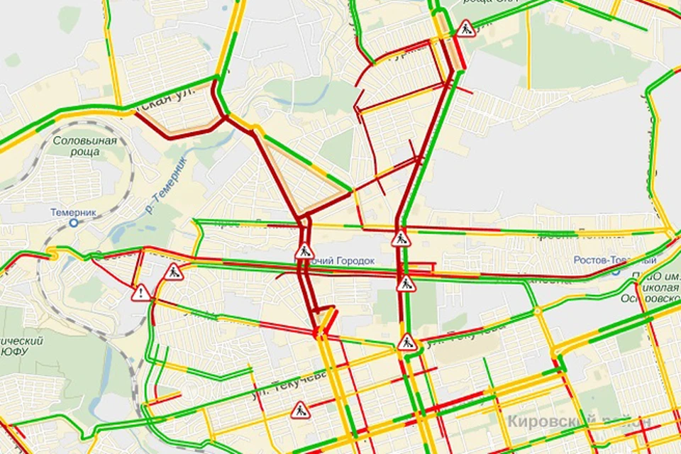 Север Ростова встал в одну большую пробку