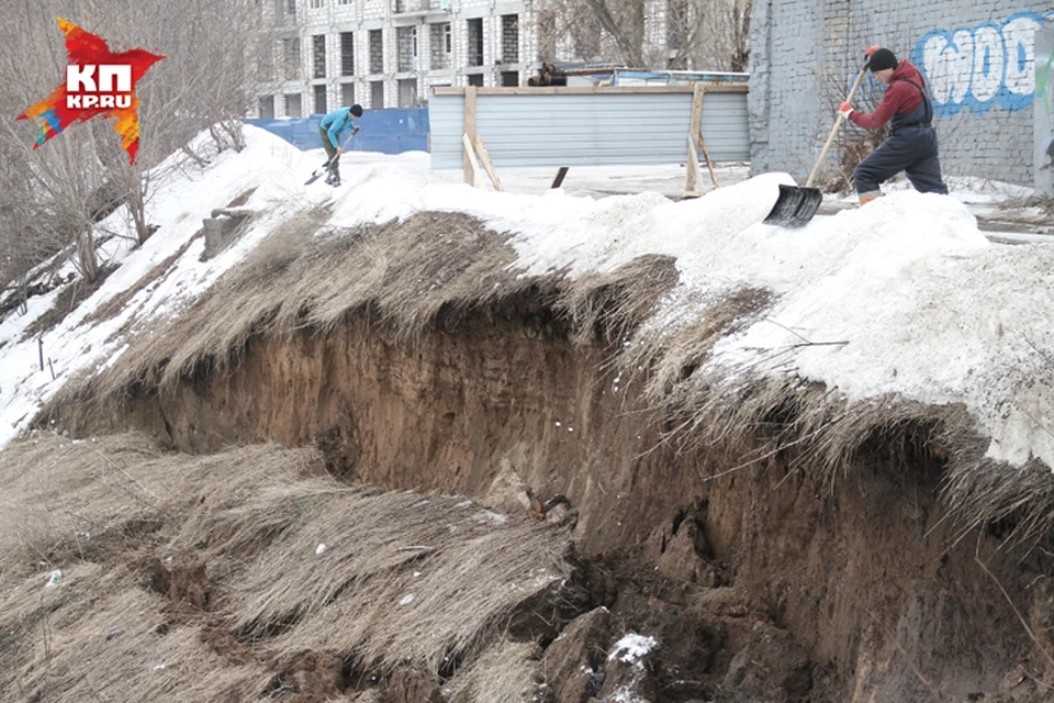 В Почаинском овраге в Нижнем Новгороде произошел оползень