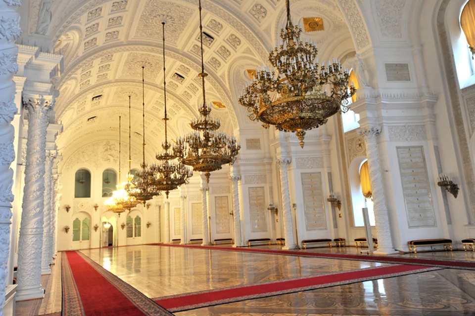 Георгиевский зал Большого кремлевского дворца.