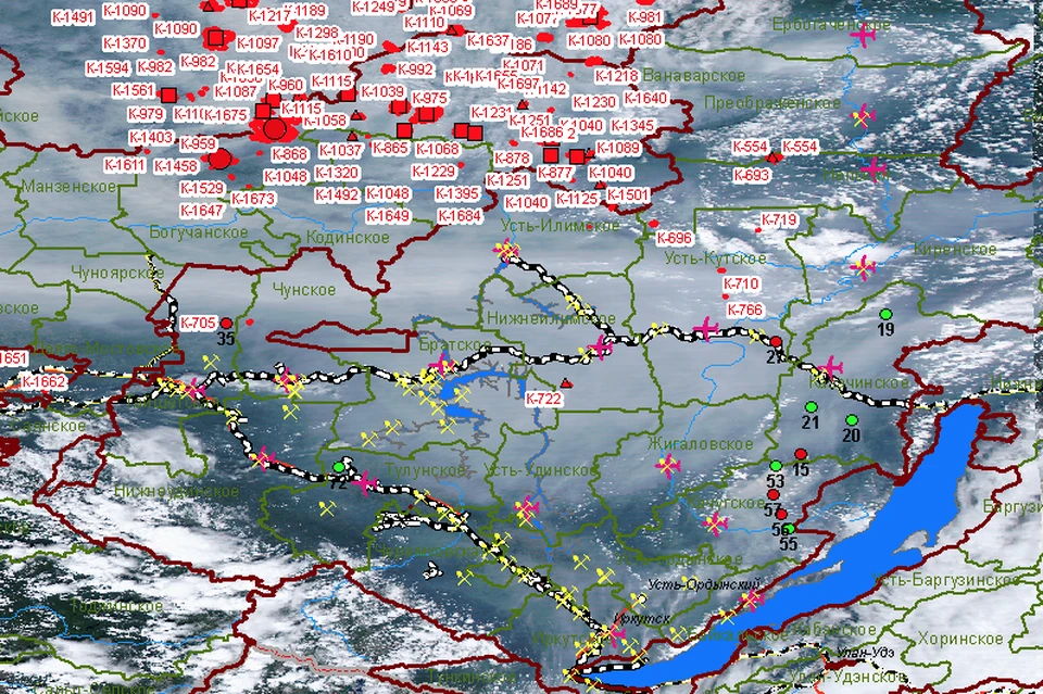Карта пожаров в красноярском крае на сегодня