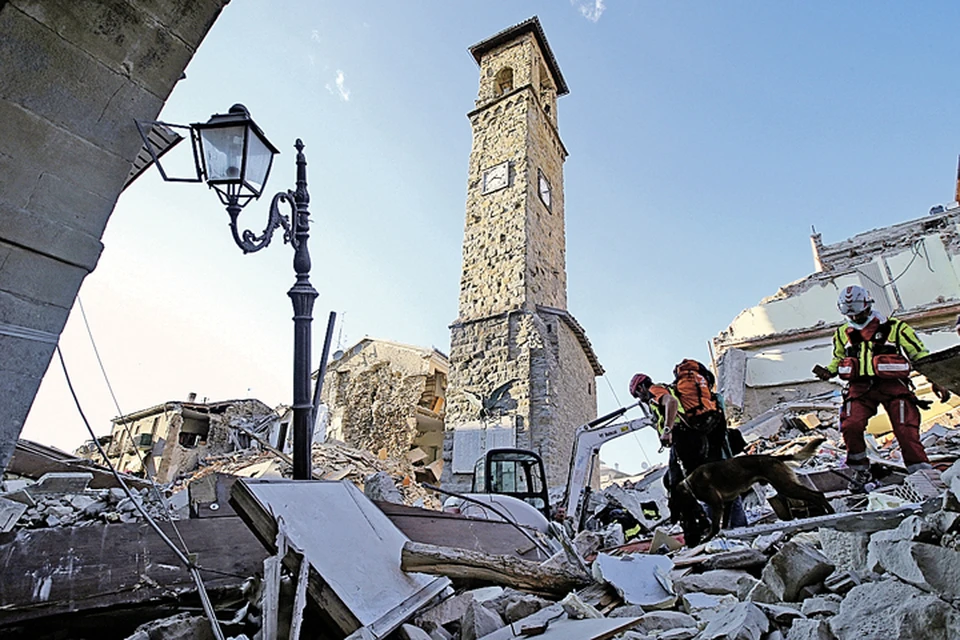 Последствия землетрясения в Италии.