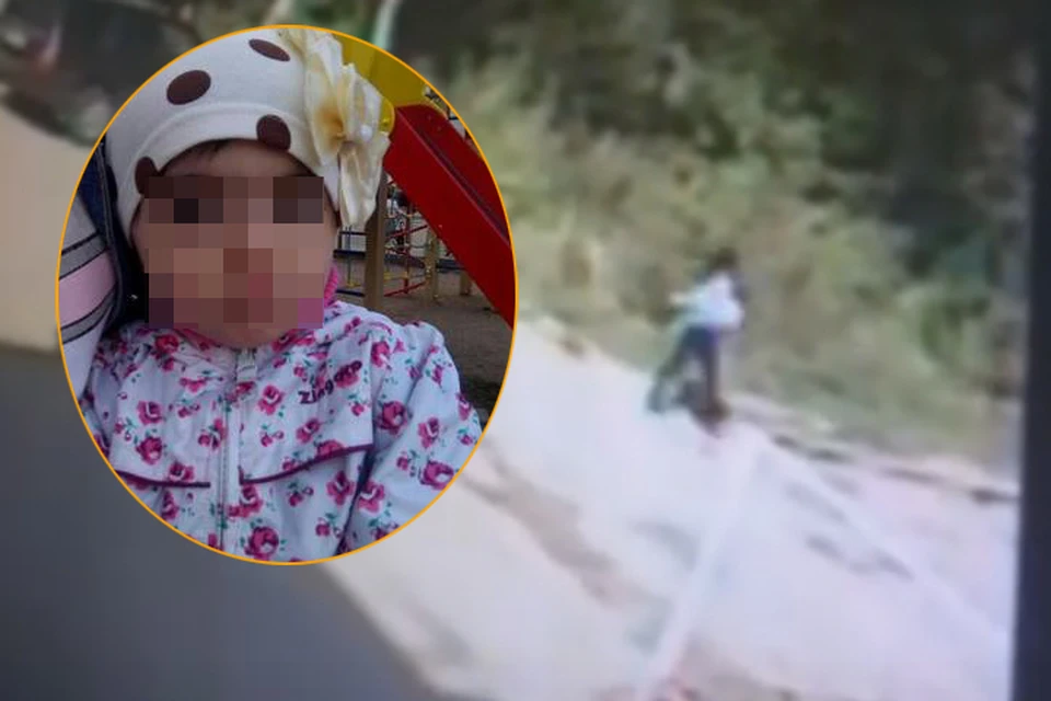 Камеры видеонаблюдения зафиксировали, как молодая женщина несет в руках ребенка Фото: Лиза Алерт, оперативная съемка