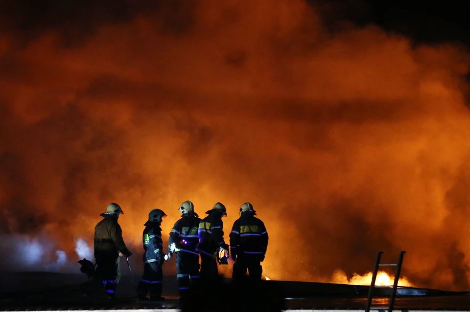 Пожар возник на складе по адресу ул. Амурская, д.1, к.9. Фото: Артем Коротаев/ТАСС