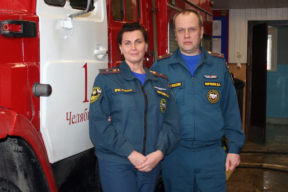 Светлана и Денис Марченко познакомились, когда служили в пожарной части Челябинского металлургического комбината