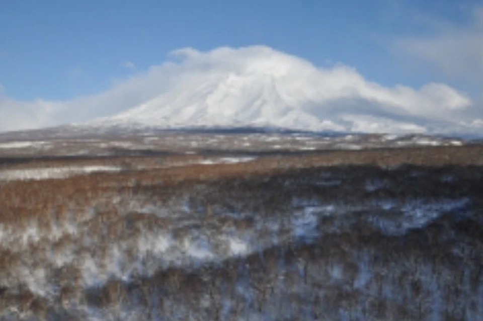 Высота столба пепла - 9000 километров. Фото: ГУ МЧС по Камчатскому краю