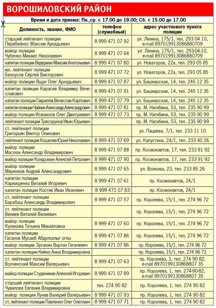 телефоны участковых ростова на дону первомайский (72) фото