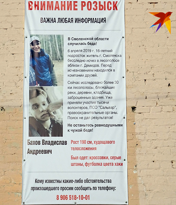 На стенах в Демидове до сих пор висят плакаты, взывающие к помощи в поисках Влада Бахова