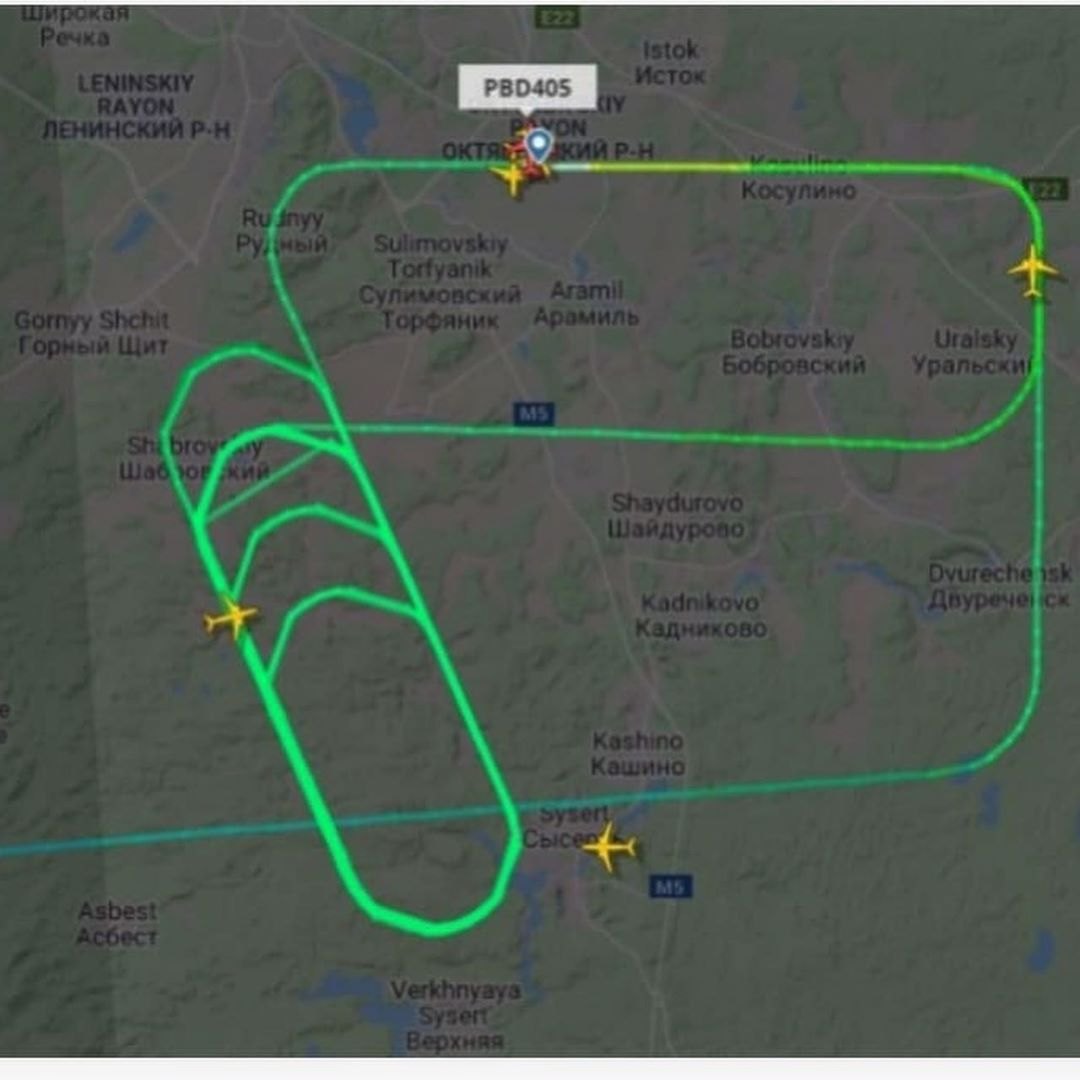 Самолет совершил 17 кругов над аэропортом, прежде чем сесть. Фото: сообщество LETCHIKLEXA (OFFICIAL COMMUNITY) во "Вконтакте"