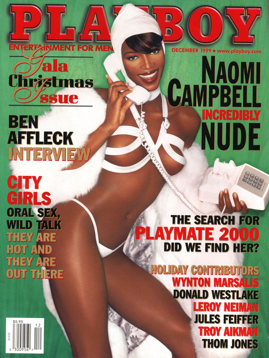 Наоми на обложке журнала Playboy в 1999 году.