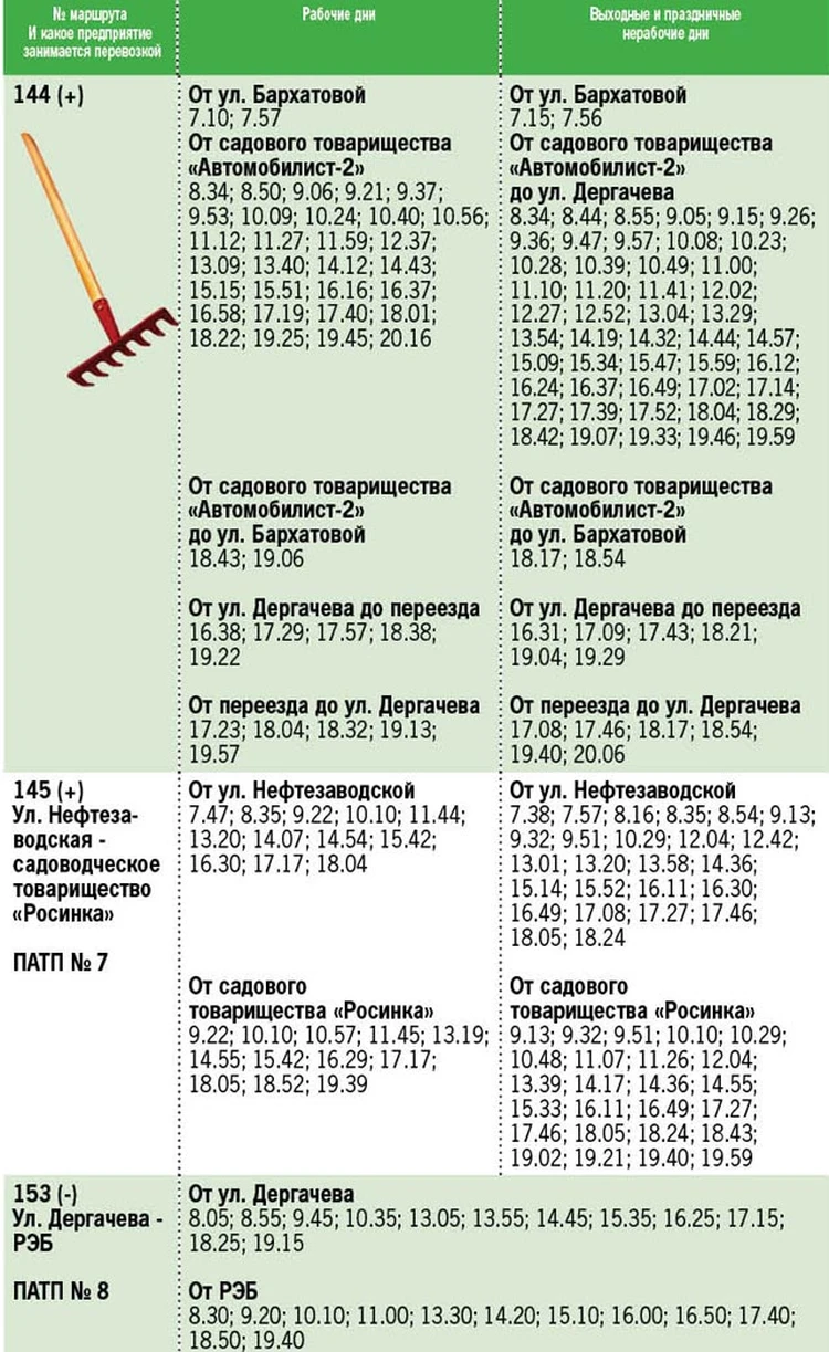 Расписание садовых маршрутов в Омске - KP.RU